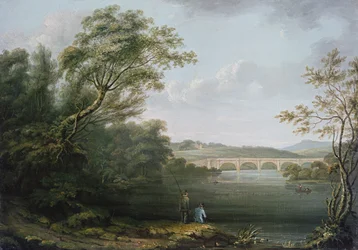 Paesaggio inglese con pescatori